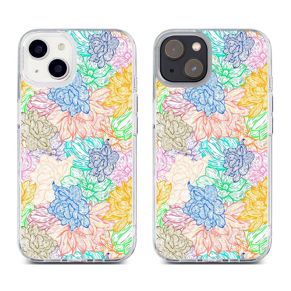 Floral Doodle Art by MSH / 5 / Hybrid Rubber Case V5 Samsung A34 Black