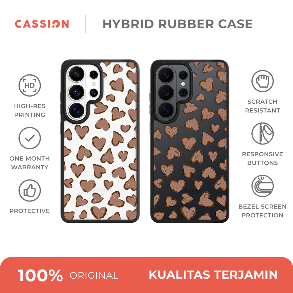Cocoa Heartbeat Hybrid Rubber Case V3 - Samsung S23 Ultra / Black