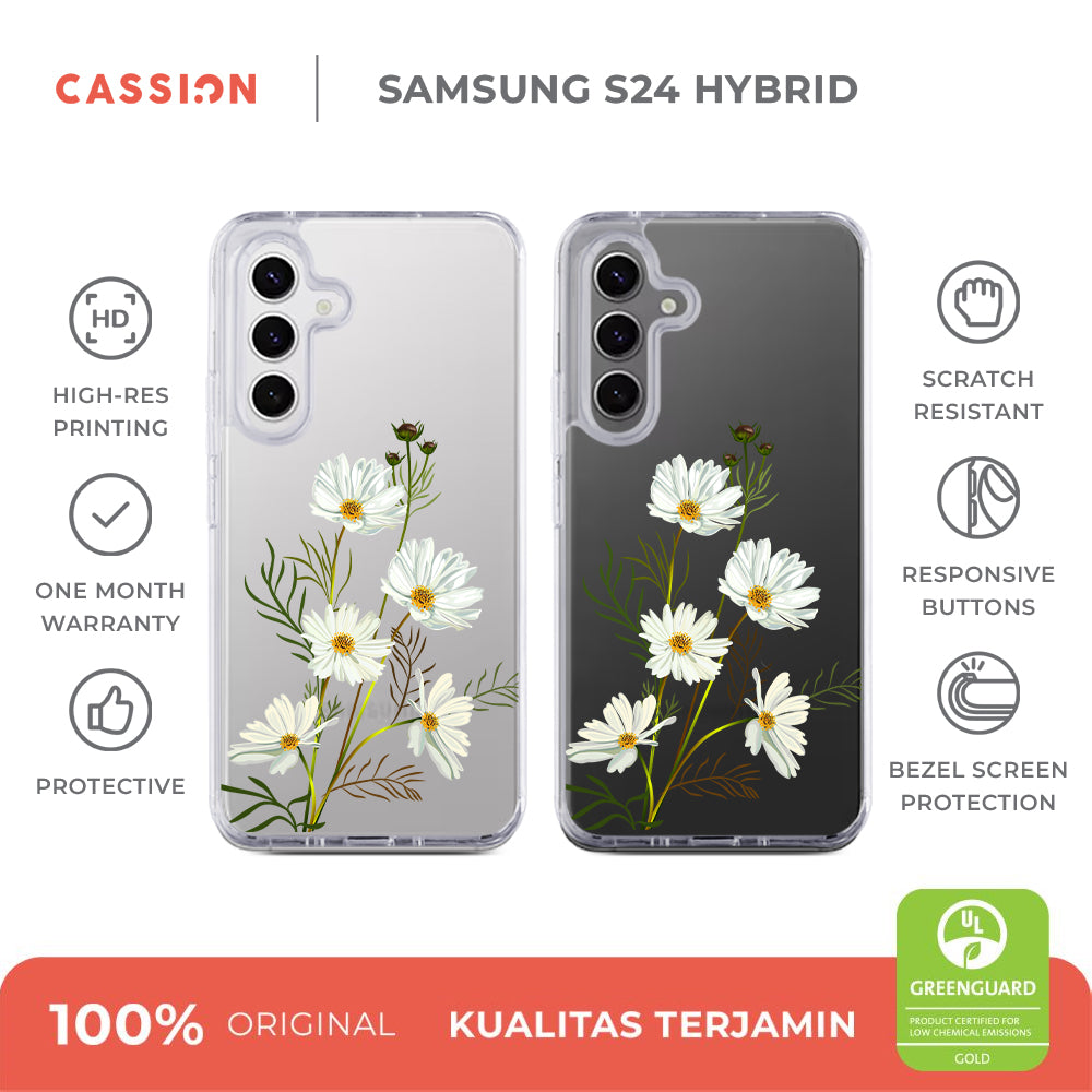 Daisy Flowers Hybrid Crystal Case - Samsung S25 Plus