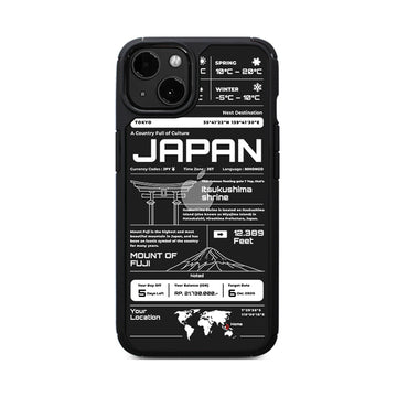 Destination To Japan / Hybrid Rubber Case Magsafe iPhone 13 Black