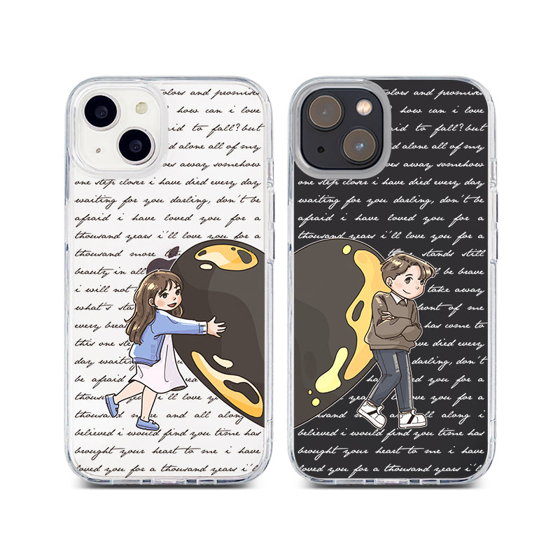 [Ready] Love Lyrics Love Lyric Black Hybrid Crystal Case Samsung S25 Plus