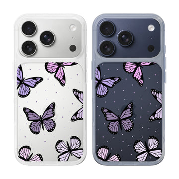 [Ready] Cassion Like A Butterflies With Lilac Wings for iPhone Hybrid Crystal Case iPhone 7 / 8 / SE 2020 Tulisan Hitam
