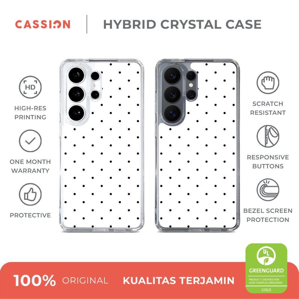 Polkadot - White Hybrid Crystal Case - Samsung S25 Ultra