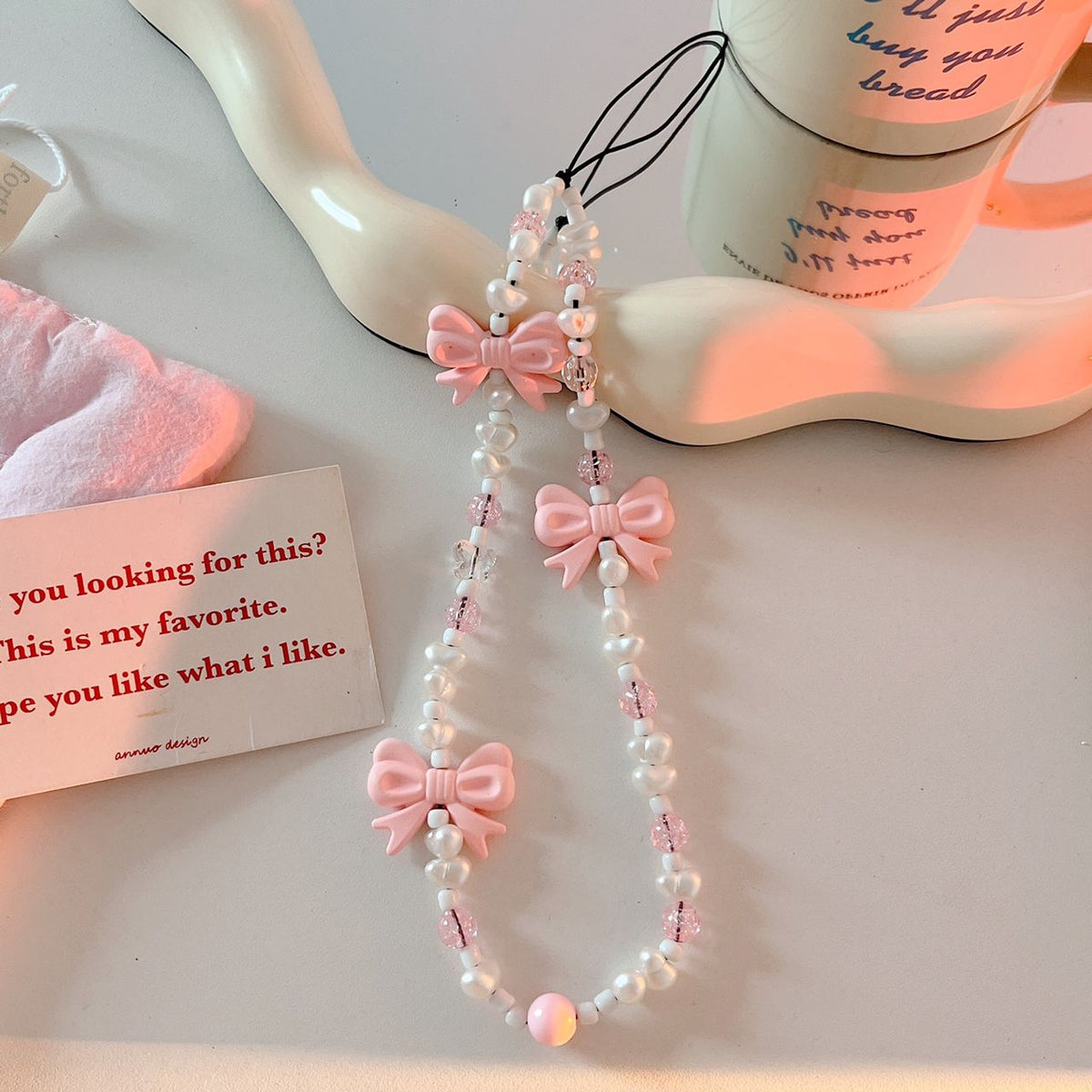 Chain beads Ribbon Theme for Phone Case