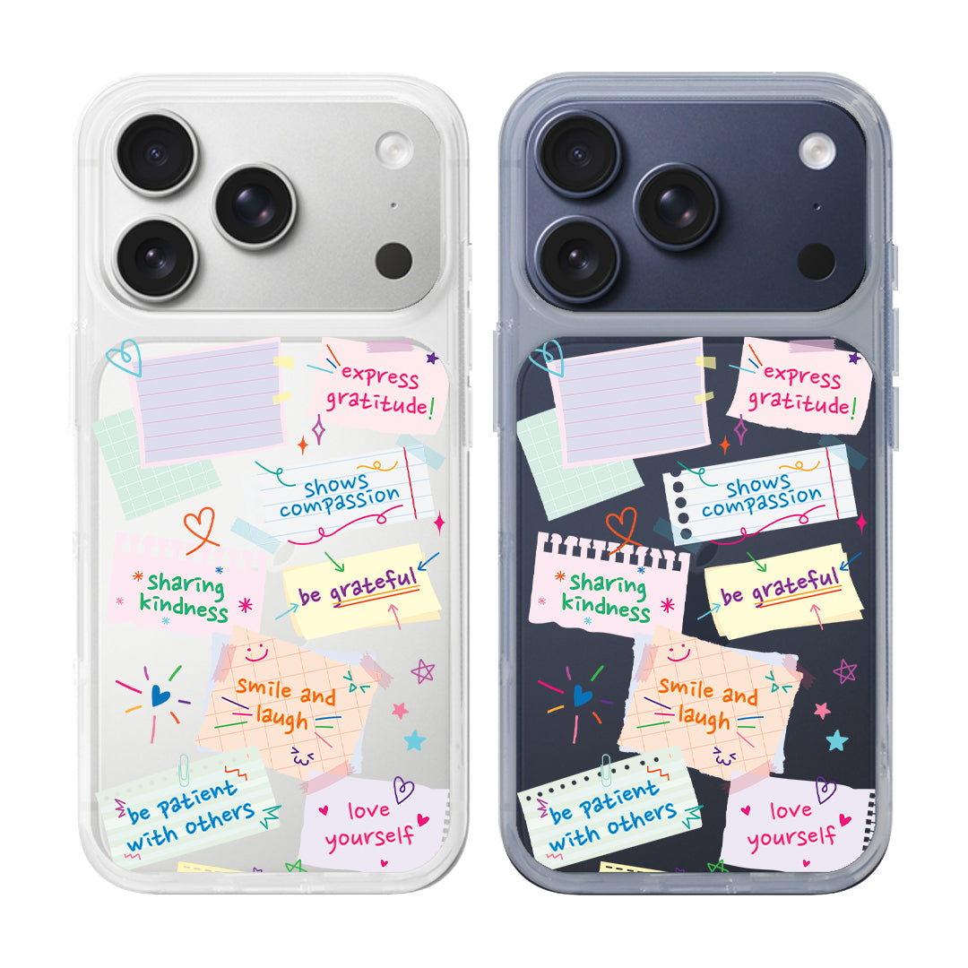 [Ready] Sticky Kindness Hybrid Crystal Case iPhone 15 / Black