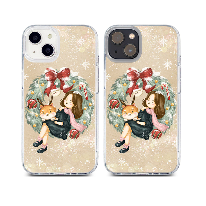 [Ready] Shibapao Xmas Wreath Hybrid Crystal Case iPhone 16 Pro Max