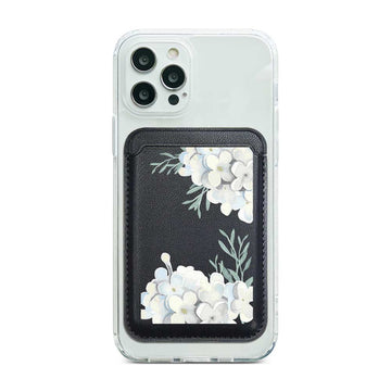 [Ready] Watercolor White Hydrangea Magnetic Pocket Wallet