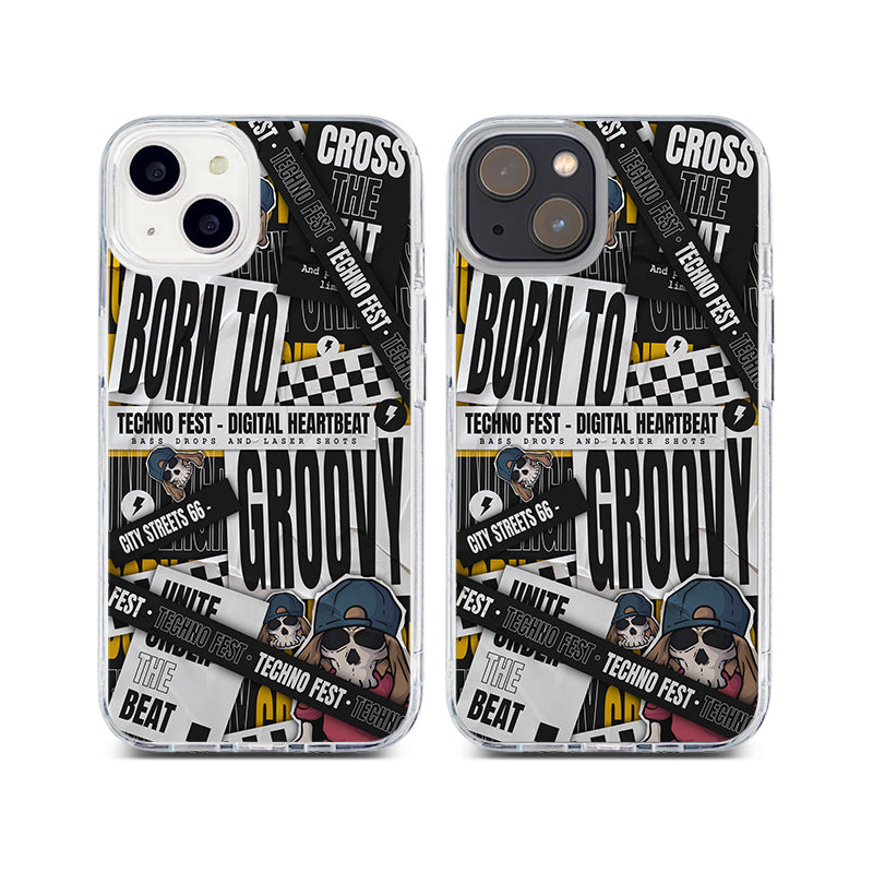 Digital Paper Beat / Hybrid Rubber Case V3 iPhone 15 Plus Black