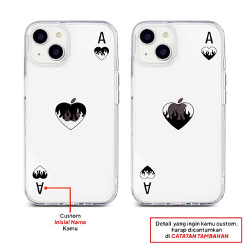 Flaming Heart Card - Custom / Kanan / Hybrid Crystal Case iPhone 14 Pro Max