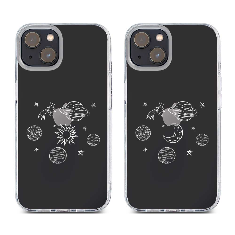 [Ready] Mini Universe Moon Hybrid Rubber Case iPhone 13 Black