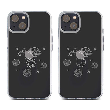 [Ready] Mini Universe Moon Hybrid Rubber Case iPhone 13 Black