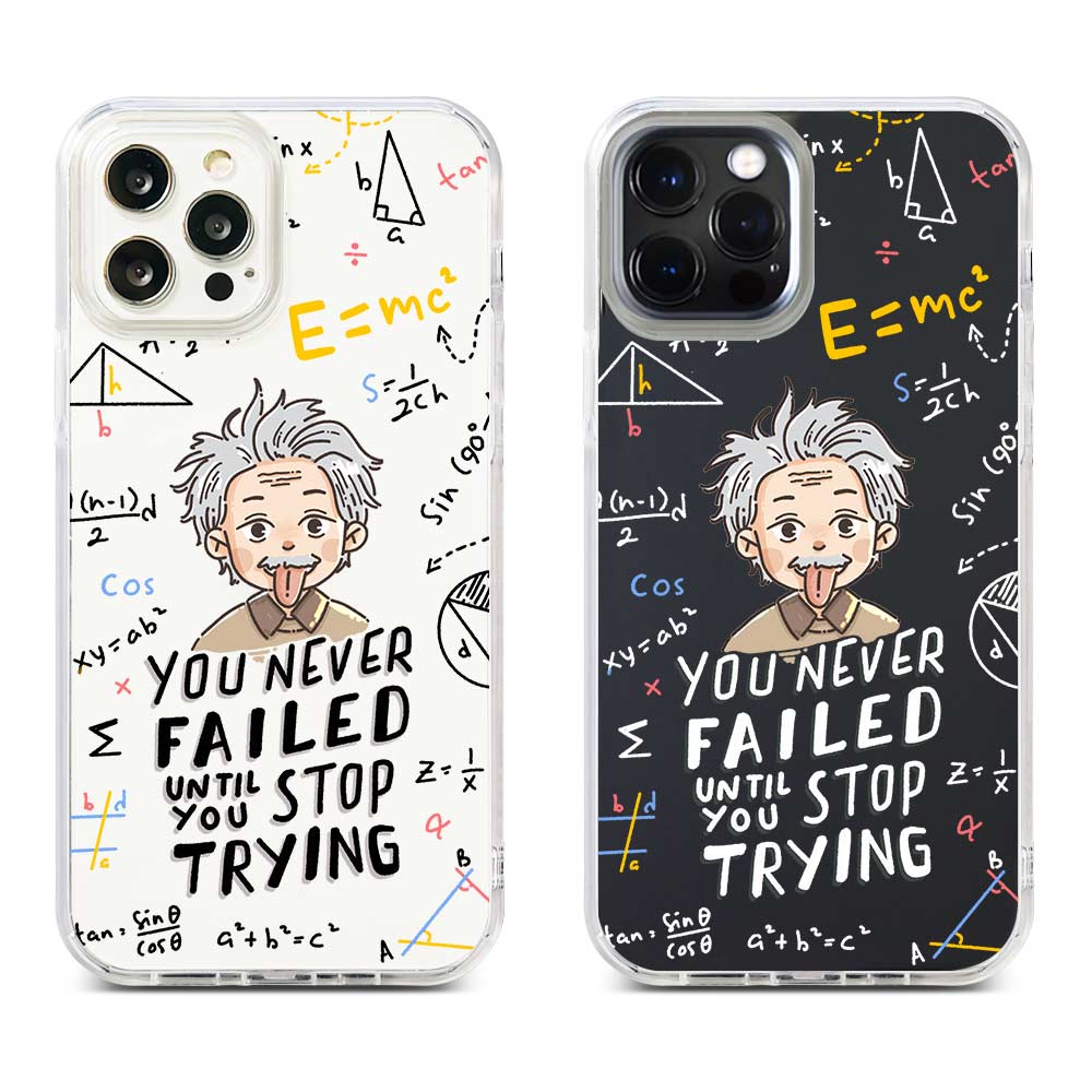 [Ready] Cassion Quotes By Albert Einstein Transparent Background for iPhone Hybrid Crystal Case iPhone 13 Mini