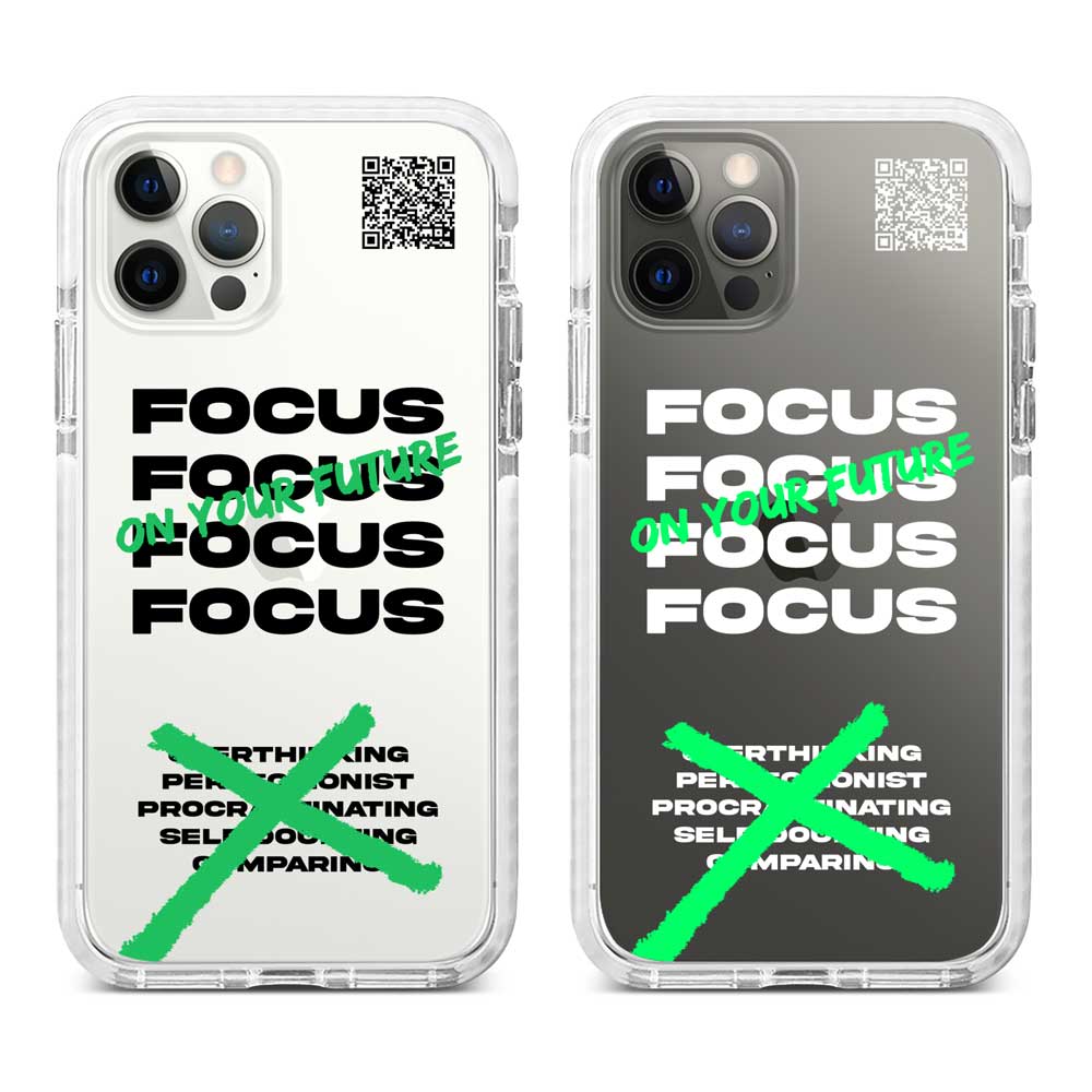 [READY] Focus On Your Future Hybrid Rubber Case iPhone 15 Black