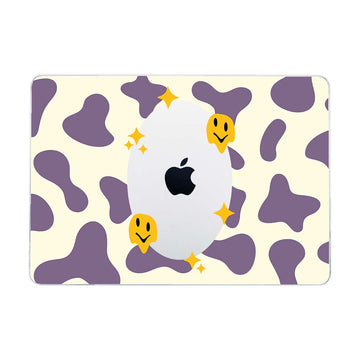 [Ready] Lilac Patterns And Smiley Macbook Case / Case Macbook Frosted Pro 13 inch M1