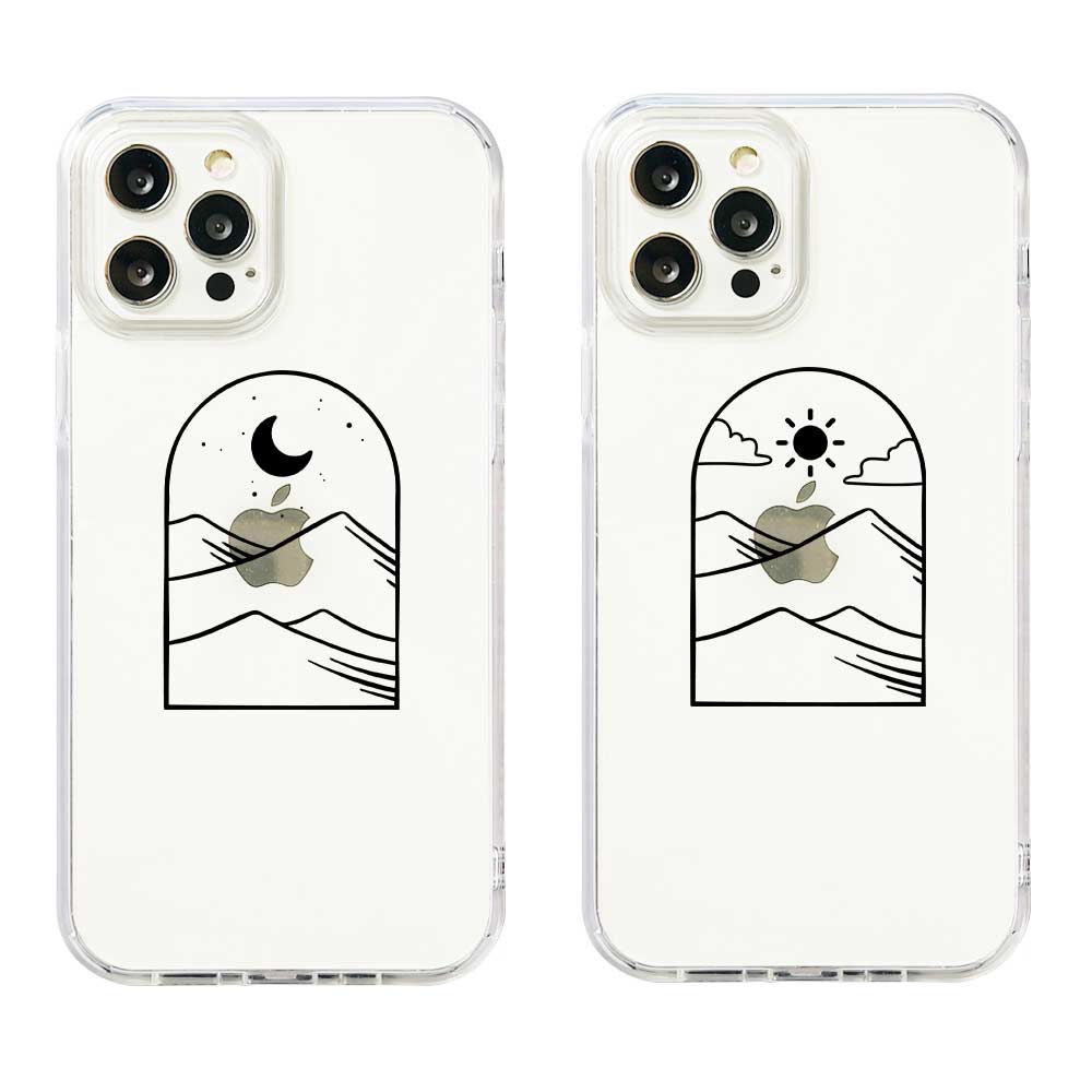 Mountain Line Art CP01 Moon / Oxy Crystal Case iPhone 16 Pro Max Clear