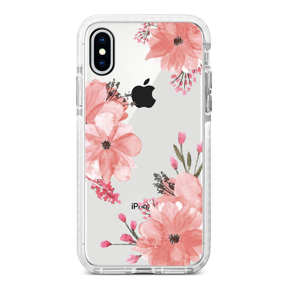 Watercolor Pink Flowers / Hybrid Crystal Case iPhone 12 Mini