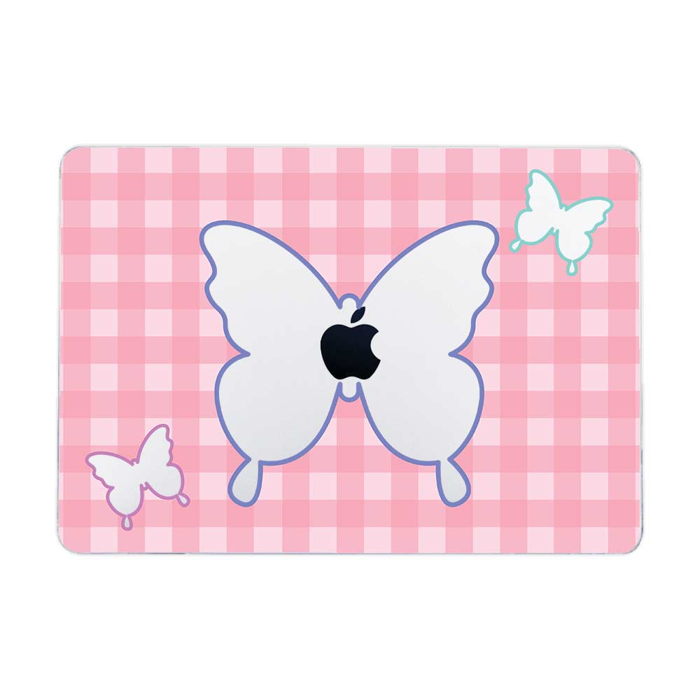 [Ready] Tartan And Butterflies Macbook Case / Case Macbook Frosted Air 13.6 inch M2 M3 M4