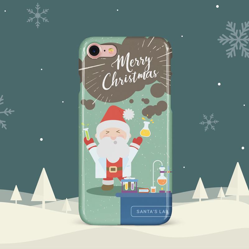 Case Christmas Santa Lab / Hybrid Crystal Case iPhone 15