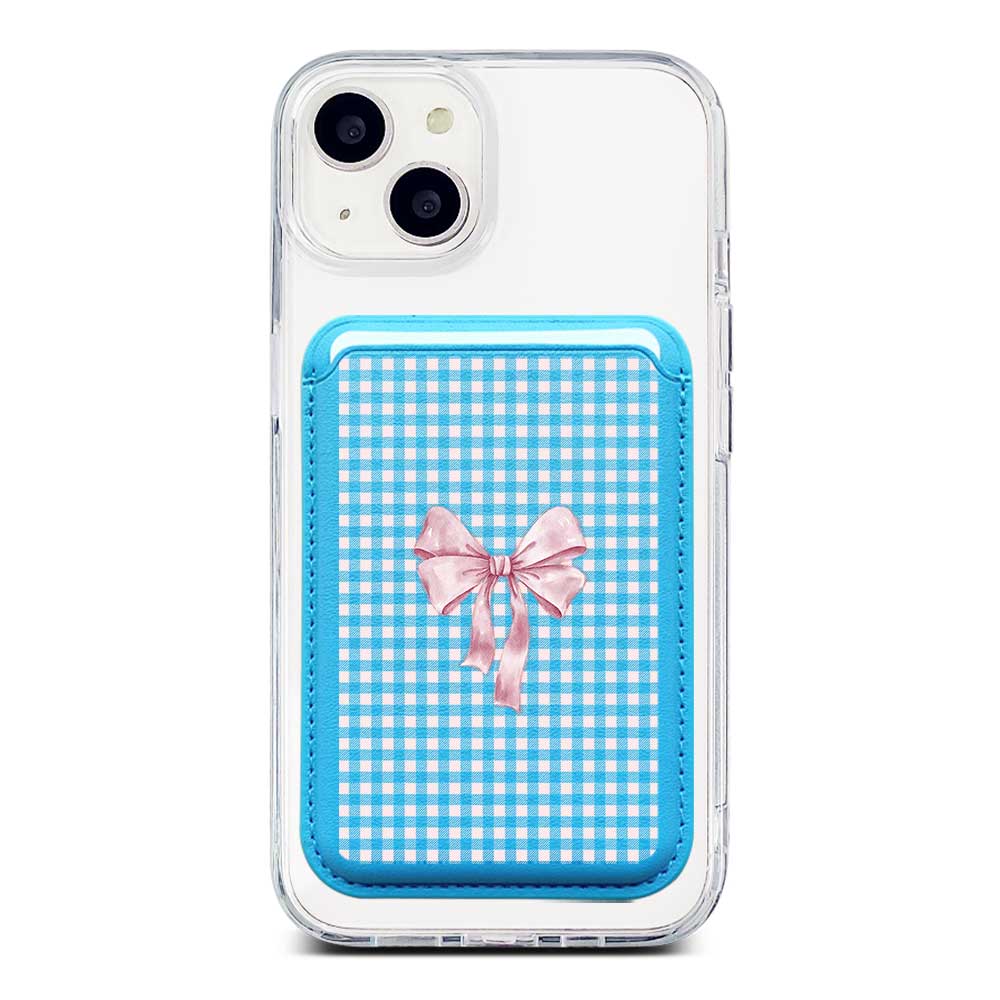 Pink Gingham Magnetic Pocket Wallet